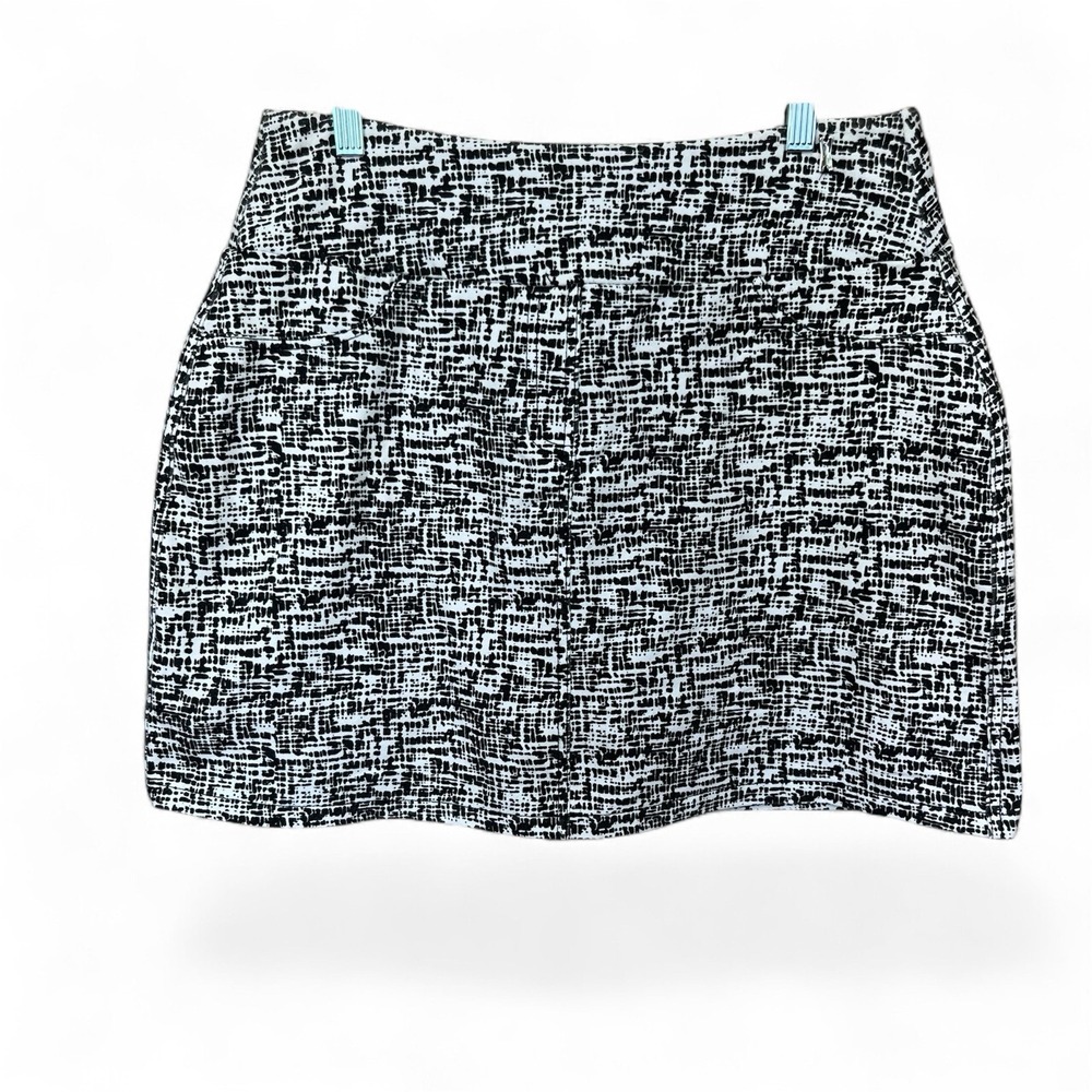 Teezher Black White Tweed A-Line Stretch‎ Skort Size L